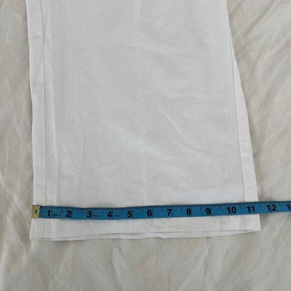 NWT J.Crew Women's White Linen Blend Drawstring Wide Leg Pants Size 14 - Picture 8 of 11